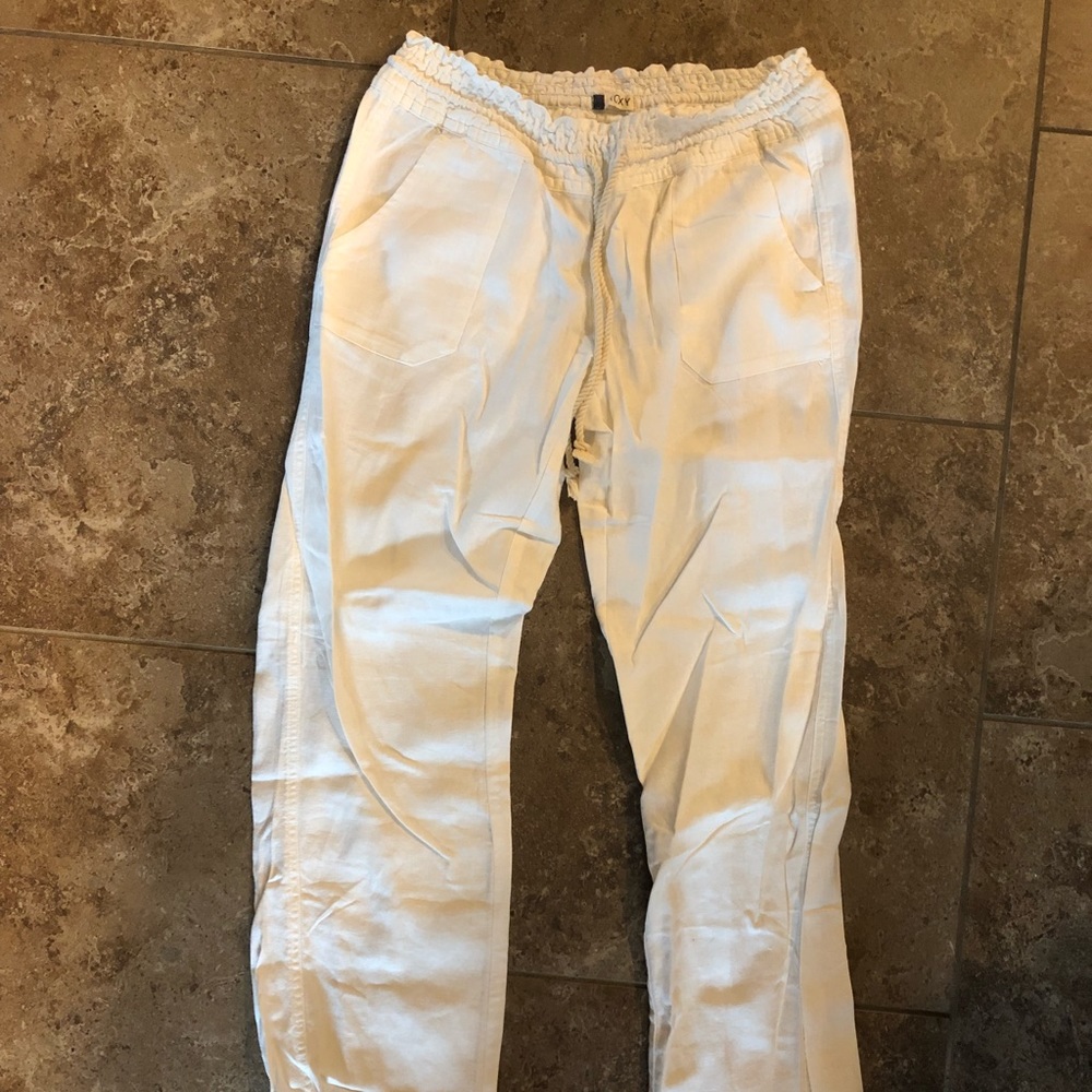 Roxy linen white pants
